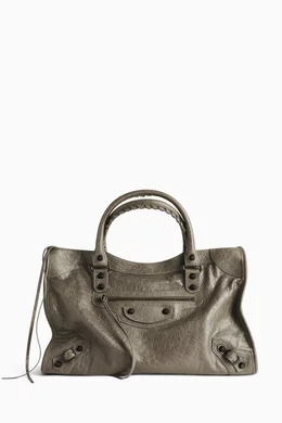 Buy Balenciaga Green Medium Le City Bag in Arena Storico Lambskin