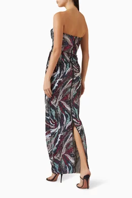 chinese dress ladies Dahlia Blush Strapless Sequin Maxi Dress