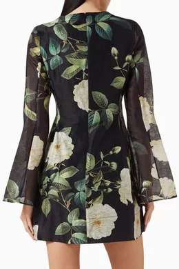 Buy Leo Lin Black Suzanne Bell Sleeve Mini Dress For Women Online | Ounass  Oman