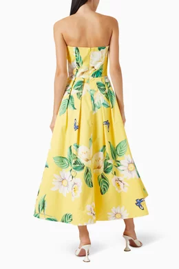 Buy Leo Lin Yellow Lynn Bustier Midi Dress For Women Online | Ounass Oman