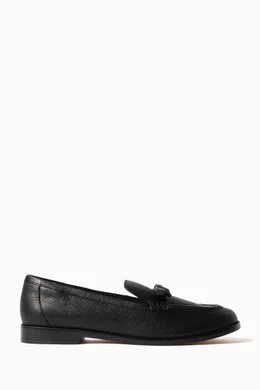 Buy Kate Spade New York Black Deco Bow Loafers in Pebbled Leather