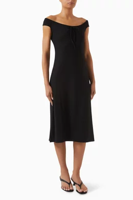 Buy Reformation Black Milo Knit Dress in Jersey For Women Online | Ounass  Oman