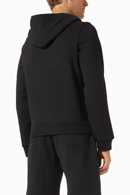 Buy Moncler Black Logo Patch Hoodie in Cotton For Men Online