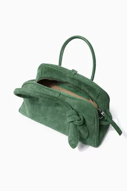 Buy Jacquemus Green Le Petit Turismo Small Tote Bag in Croc