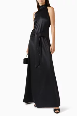 Buy Toccin Black Jocelyn Maxi Dress in Satin For Women Online | Ounass Oman