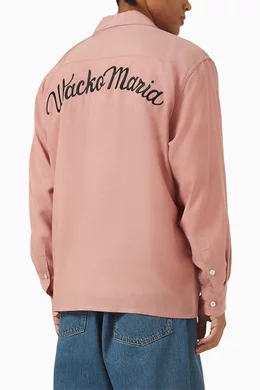 Buy WACKO MARIA Pink 50s Embroidered Shirt in Tencel For Men