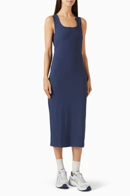 Buy Vuori Blue Pose Scoop Midi Dress in Ribbed-knit For Women Online |  Ounass Oman