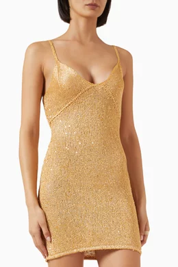 asta resort gold mini dress Nikolina Mini Dress