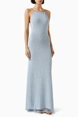 knee length dresses for ladies SALE- Asta Resort Natalia Mini Dress Baia Blue – The Dress Nook main image 0