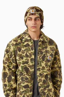Buy Carhartt WIP Multicolour Camo Duck Beanie in Knit For Men