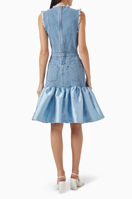 Buy Marques Almeida Blue Mikado-puff Mini Dress in Denim For Women