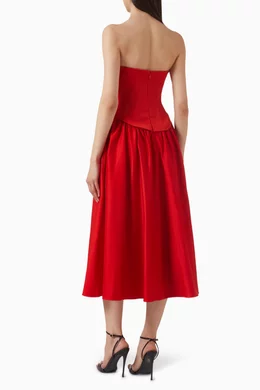 toccin melody corset combo midi dress Toccin Melody Floral Cotton Corset Midi-Dress