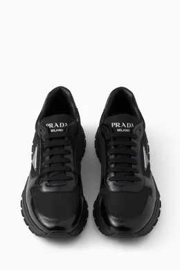 Buy Prada Black Prax 2.0 Sneakers in Leather & Re-Nylon For