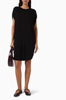 Buy COS Black Circle-cut Knit Mini Dress in Viscose Blend For Women Online