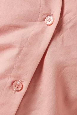 Buy COS Pink V-neck Shirt in Linen-cotton For Women Online | Ounass Oman
