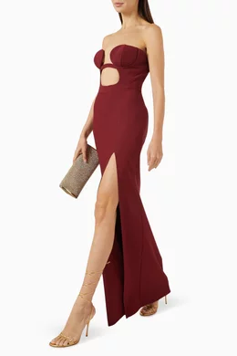 open lace back dress Nensi Dojaka Cutout Velvet and Mesh Mini Dress main image 1