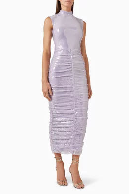 Buy Rotate Birger Christensen Purple Sequin Midi Dress For Women Online |  Ounass Oman