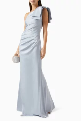 lavish alice blue one shoulder dress Lavish Alice satin one shoulder mini dress in cobalt