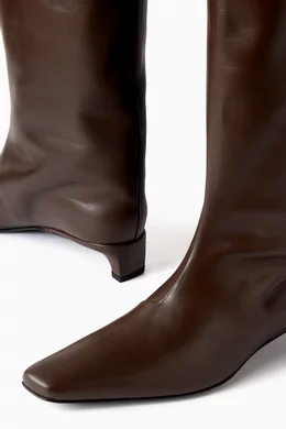 Buy Loulou de Saison Brown Haven 35 Knee Boots in Leather For