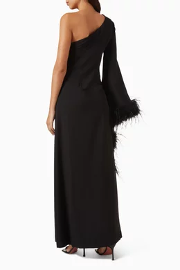Buy Club L London Black Armina Feather-trim Dress For Women Online | Ounass  Oman