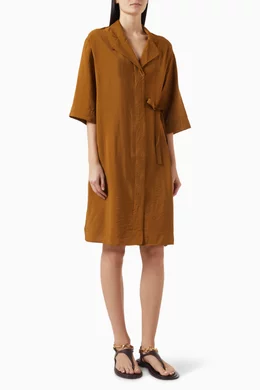 cos midi shirt dress BELTED MIDI SHIRT DRESS - BLACK
