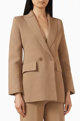 Buy Scanlan Theodore Neutral Tailored Blazer in Crepe-knit For