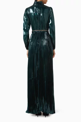 slim fit dress slacks Self-Portrait Lace Sleeveless Midi Dress Green