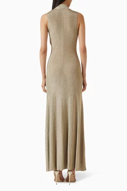 slim fit dress slacks Gold Lurex Knit Mini Dress – self-portrait-EU main image 1