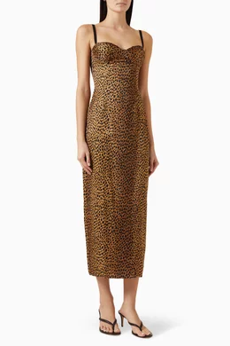 Buy Reformation Brown Stormi Maxi Dress in Satin For Women Online | Ounass  Oman