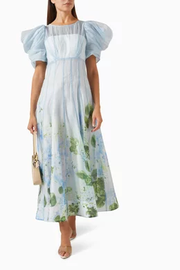knee length dresses for ladies Clementine Midi Dress | Blue Hydrangea