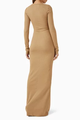 chinese dress ladies Long Sleeve Crewneck Mini Dress | Butter Rib