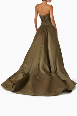 green marmar dress Amber Cowl Dress 14 / Emerald Green Satin / Satin main image 0