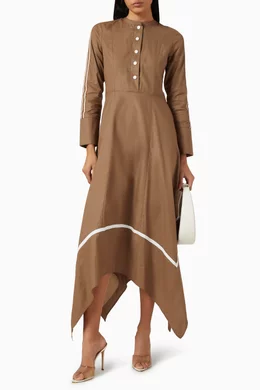 Buy Notebook Brown Katherine Handkerchief Dress in Cotton For Women Online  | Ounass Oman
