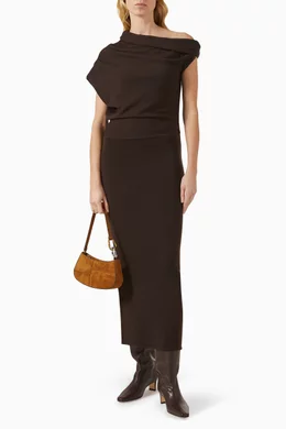 Buy Staud Brown Mabel Knit Dress in Merino Wool For Women Online | Ounass  Oman