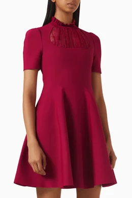 Buy McQueen Red Lace-panel Mini Dress in Viscose For Women Online | Ounass  Oman