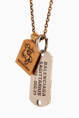 Buy Balenciaga Gold Sagittarius Horoscope Necklace in Brass For