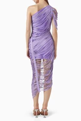 strapless open back dress Elliatt Shannon 3D Floral Midi Dress In Purple