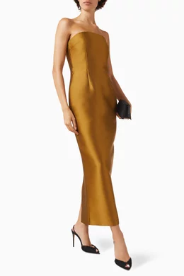 Buy Solace London Gold Renee Shawl Midaxi Dress For Women Online | Ounass  Oman