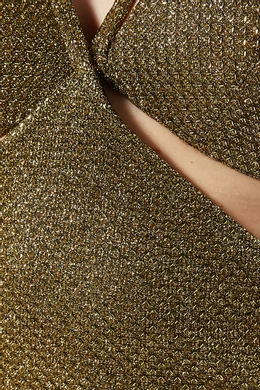 Buy PatBO Gold Cut-out Sequin Weave Gown in Mesh For Women Online | Ounass  Oman