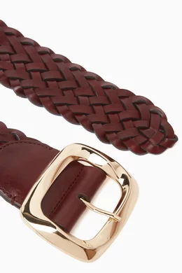 Buy Zimmermann Burgundy Malley 60 Braided Belt in Cow  display picture 2