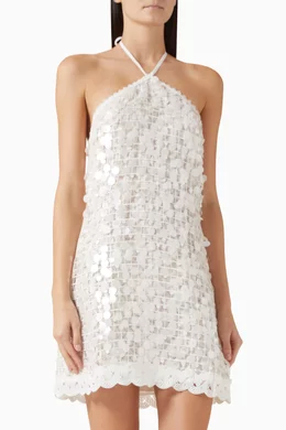 Buy Waimari White Marina Sequin-embellished Mini Dress For Women Online |  Ounass Oman