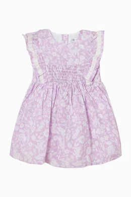 Buy Minihaha Purple Zara Floral-print Dress in Cotton For Baby Girls Online  | Ounass Oman