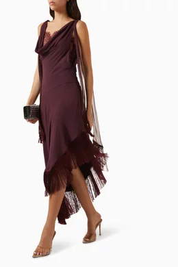 chinese dress ladies Foehn Maxi Dress in Brown Lace