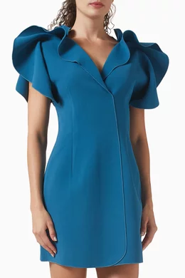 Buy Acler Blue Normanhill Mini Dress in Crepe For Women Online | Ounass Oman