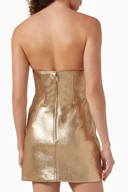 acler gold mini dress SIMKHAI Women's Felicity Draped Sequin Gown in Gold Multi, Size 2 main image 1