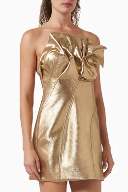 Buy Acler Gold Finwood Mini Dress For Women Online | Ounass Oman