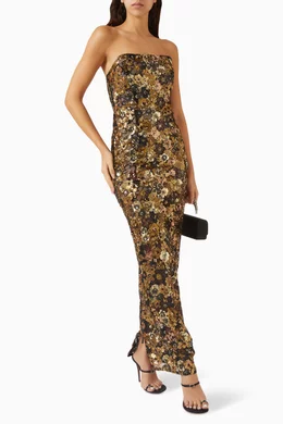 Buy Bronx and Banco Gold Farah Sequin-embellished Maxi Dress For Women  Online | Ounass Oman