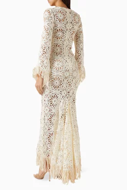 Buy Bronx and Banco Neutral Mia Crochet Maxi Dress For Women Online |  Ounass Oman