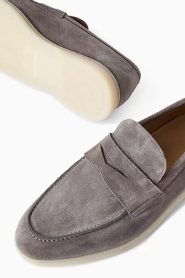 Buy Scarosso Grey Luciano Loafers in Suede For Men Online  display picture 1