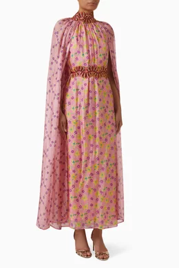 Buy CeliaB Pink Crescent Cape Dress For Women Online | Ounass Oman